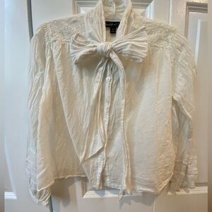 Bowtie neck button down blouse from Elizabeth and James